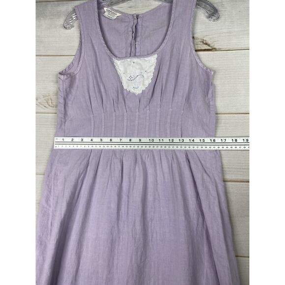 SUNDANCE Dress Womens M Purple Sleeveless Button Back Pintuck Cottagecore Boho - Picture 6 of 11